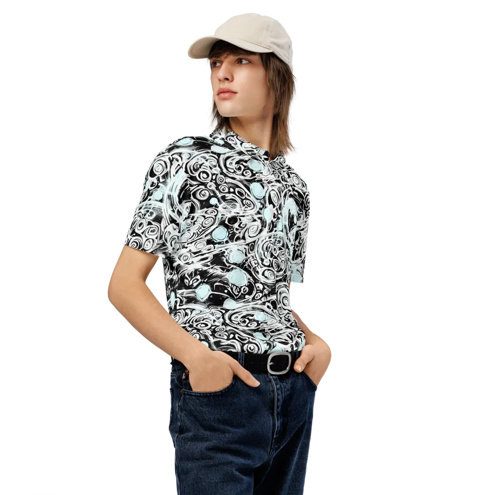 Frozen Vortex on Men's Slim Fit Polo Shirt — Right Front