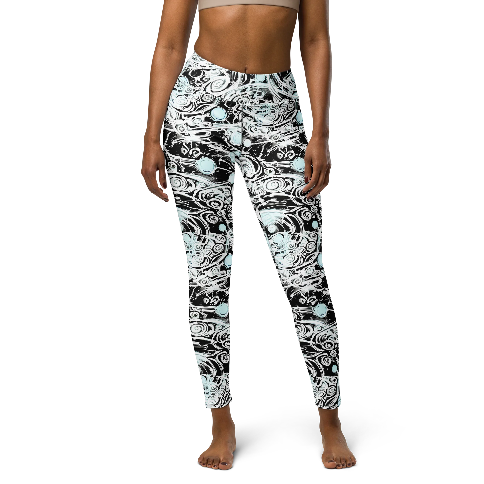 Frozen Vortex on Yoga Leggings — Front