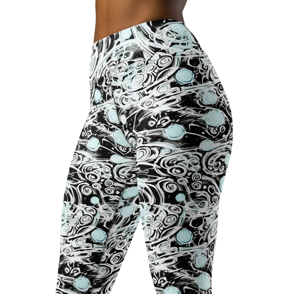 Frozen Vortex on Yoga Leggings — Left Front