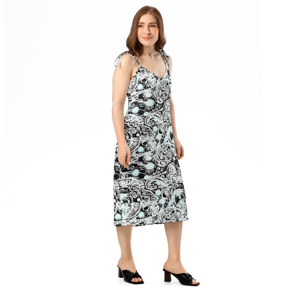Frozen Vortex on Slip Dress — Right Front