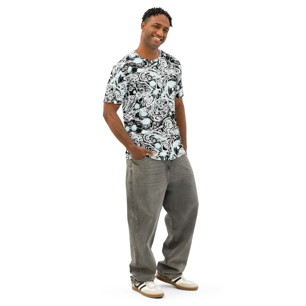 Frozen Vortex on Men's Cotton Crew Neck T-Shirt — Right Front