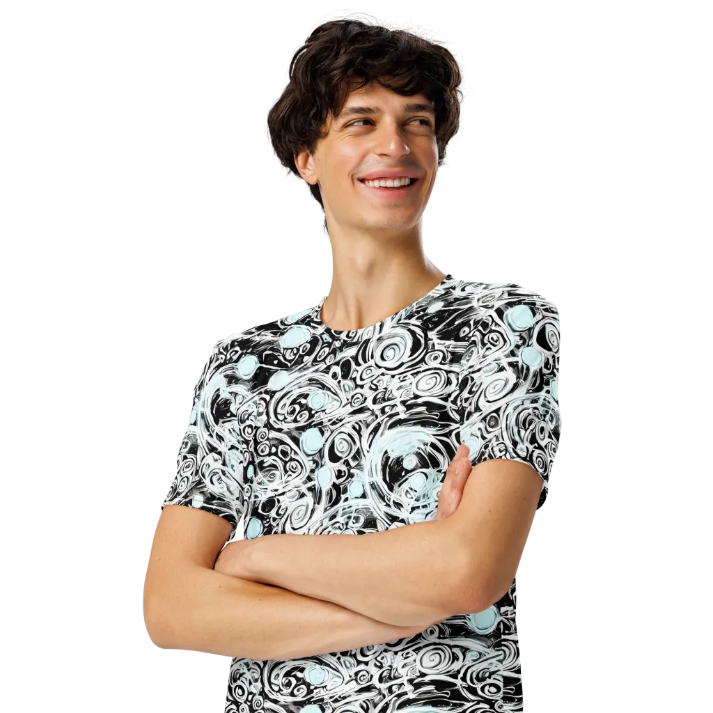 Frozen Vortex on Men's Crew Neck T-Shirt — Left Front