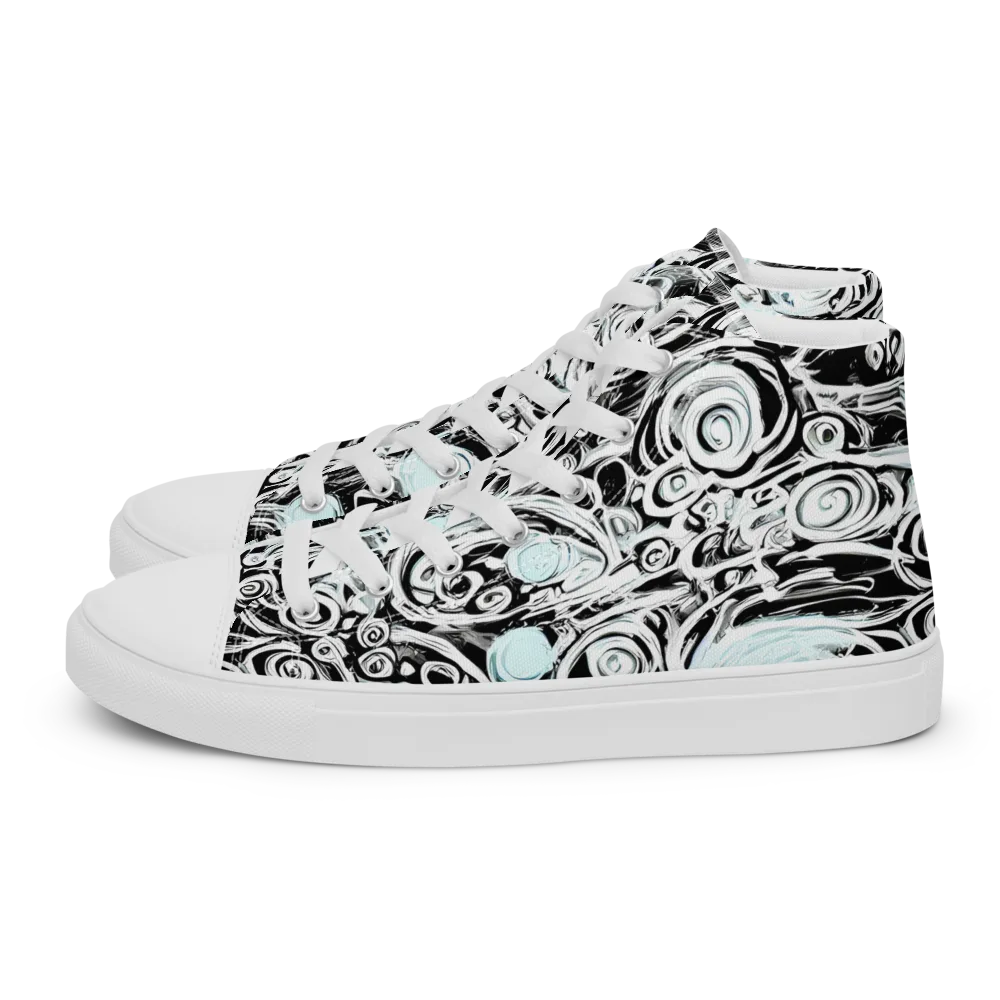 Frozen Vortex on Men's High Top Canvas Shoes — Left
