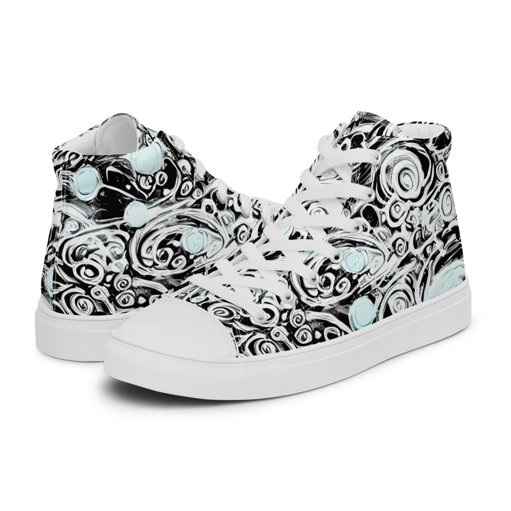 Frozen Vortex on Men's High Top Canvas Shoes — Left