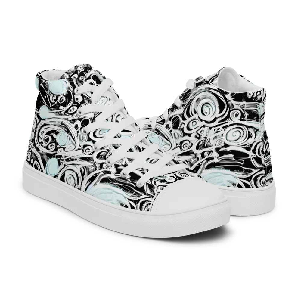 Frozen Vortex on Men's High Top Canvas Shoes — Right