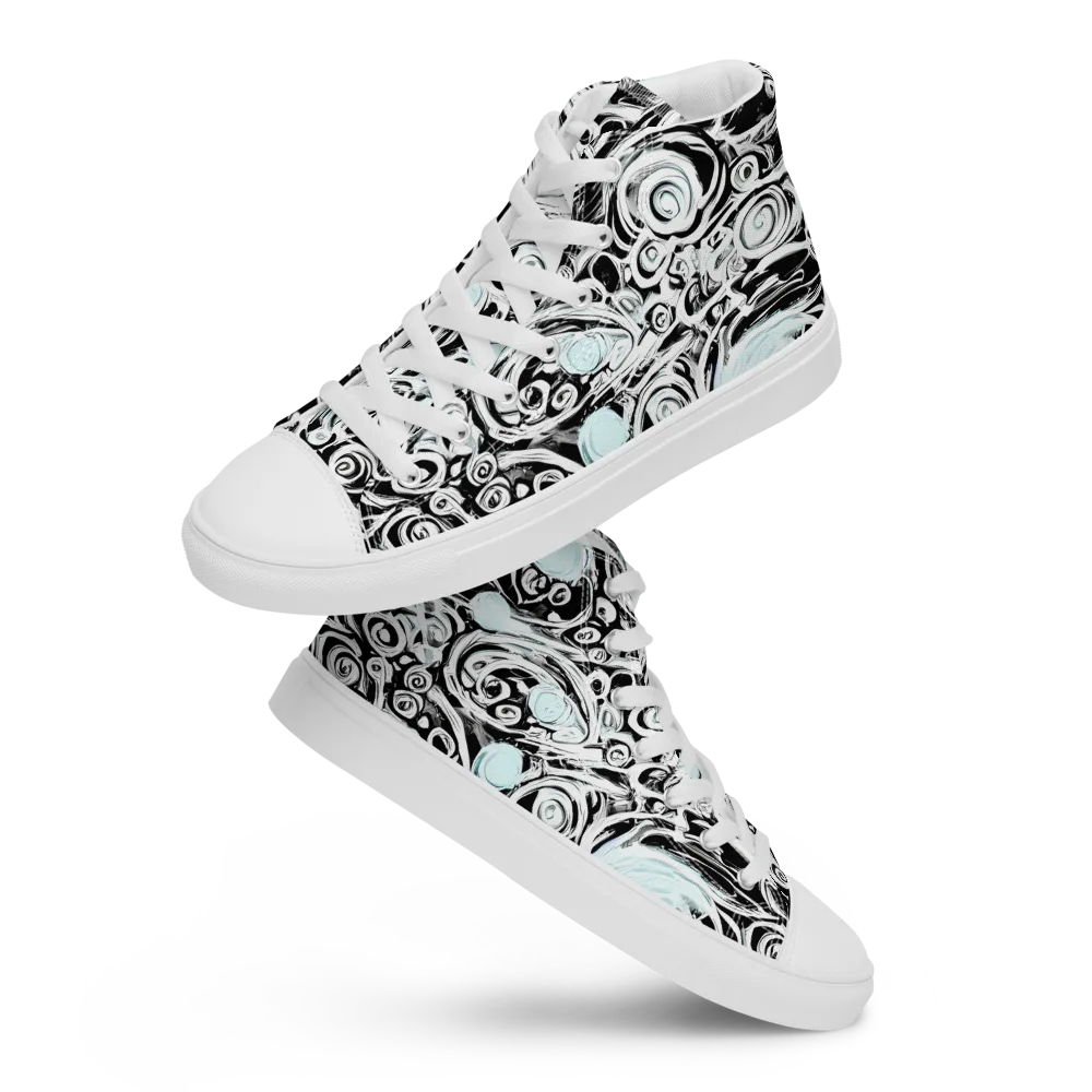 Frozen Vortex on Men's High Top Canvas Shoes — Front