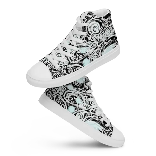 Frozen Vortex on a Men's High Top Canvas Shoes
