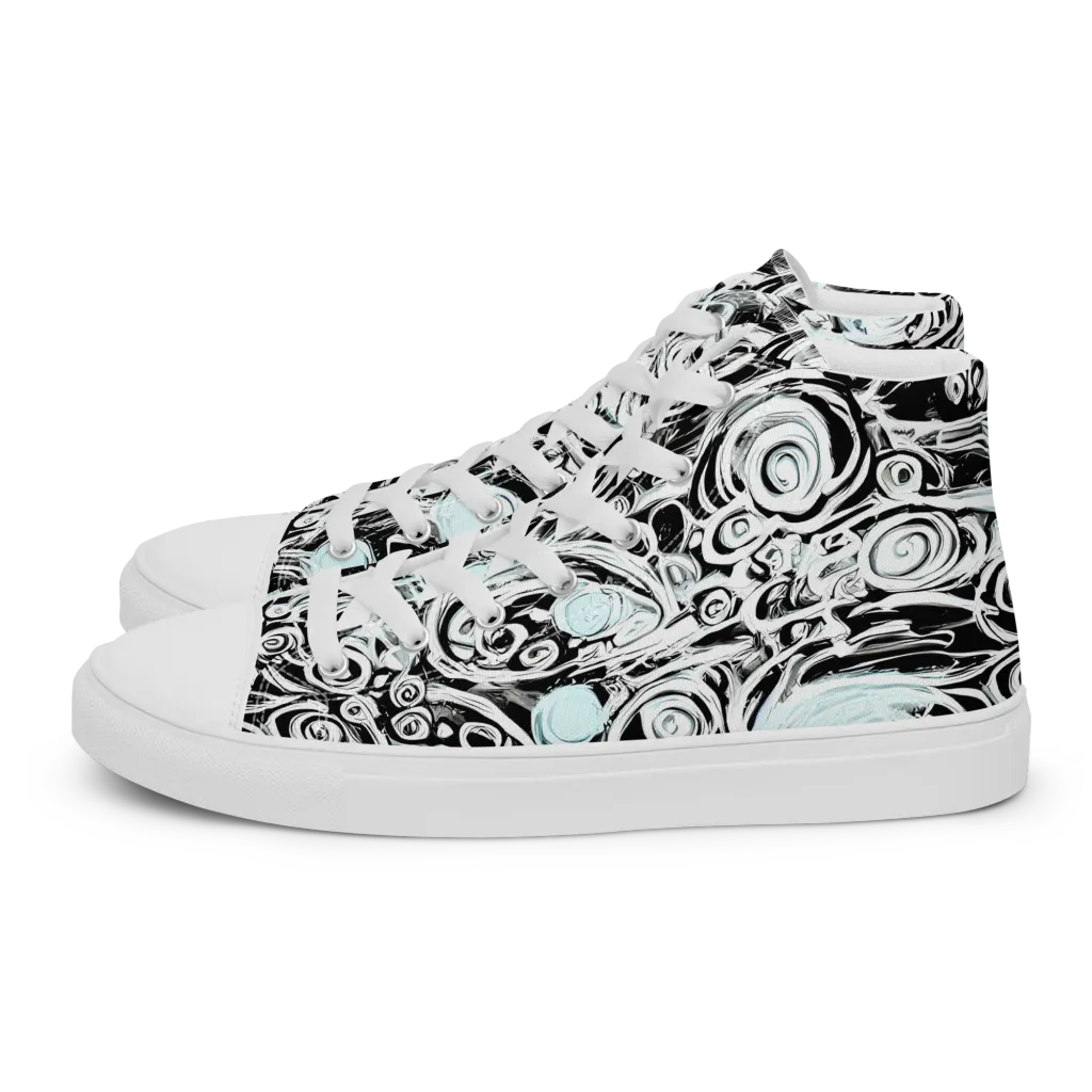 Frozen Vortex on Women's High Top Canvas Shoes — Left