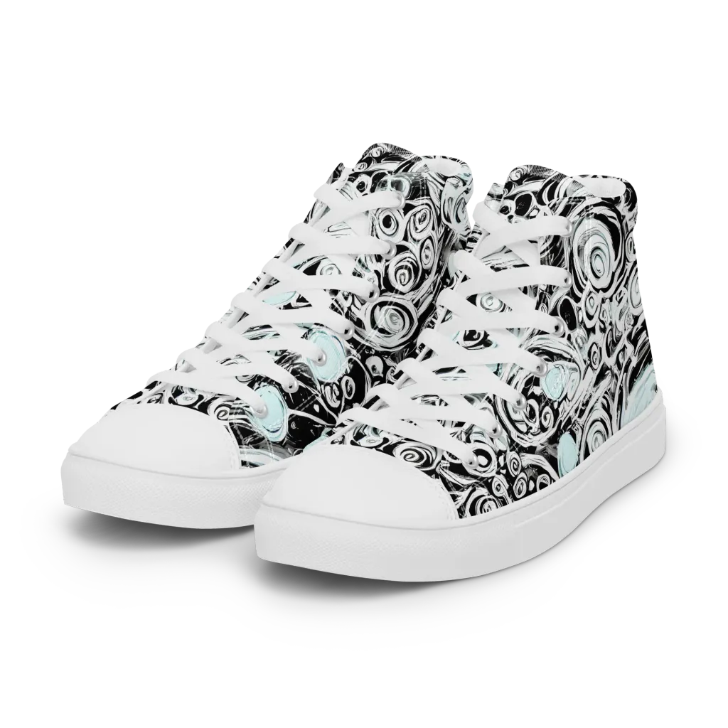 Frozen Vortex on Women's High Top Canvas Shoes — Left Front