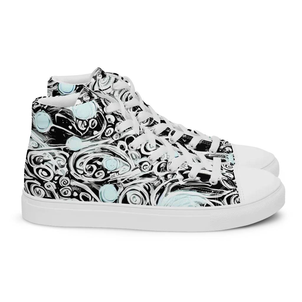 Frozen Vortex on Women's High Top Canvas Shoes — Right