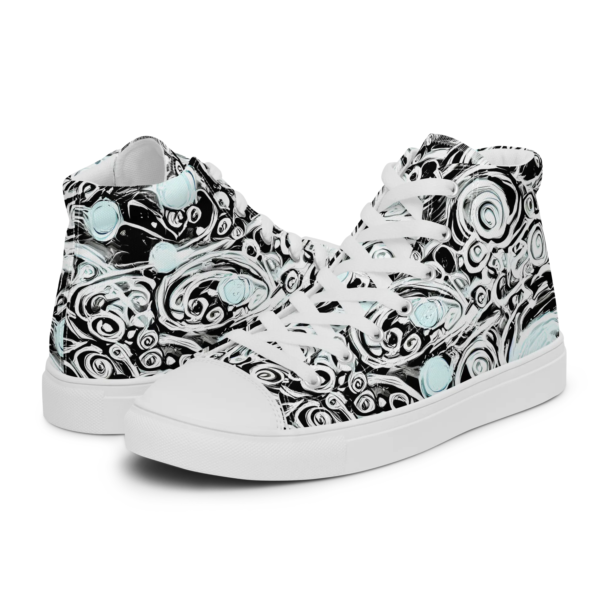 Frozen Vortex on Women's High Top Canvas Shoes — Left