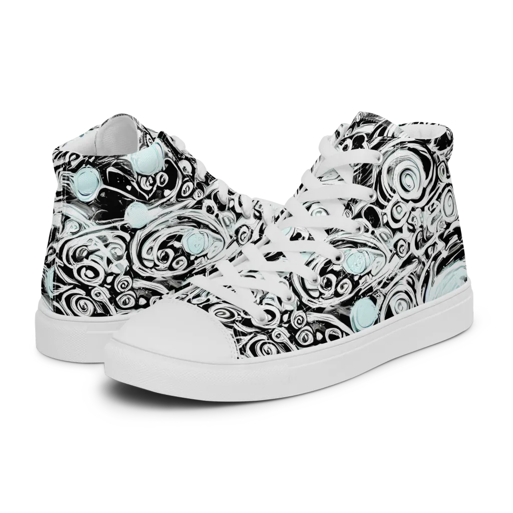 Frozen Vortex on Women's High Top Canvas Shoes — Left