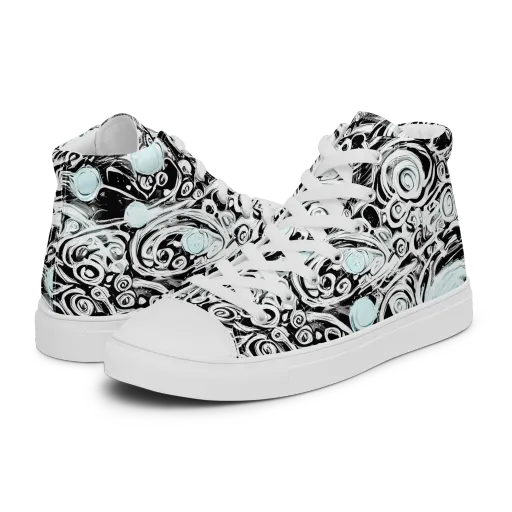 Frozen Vortex on a Women's High Top Canvas Shoes