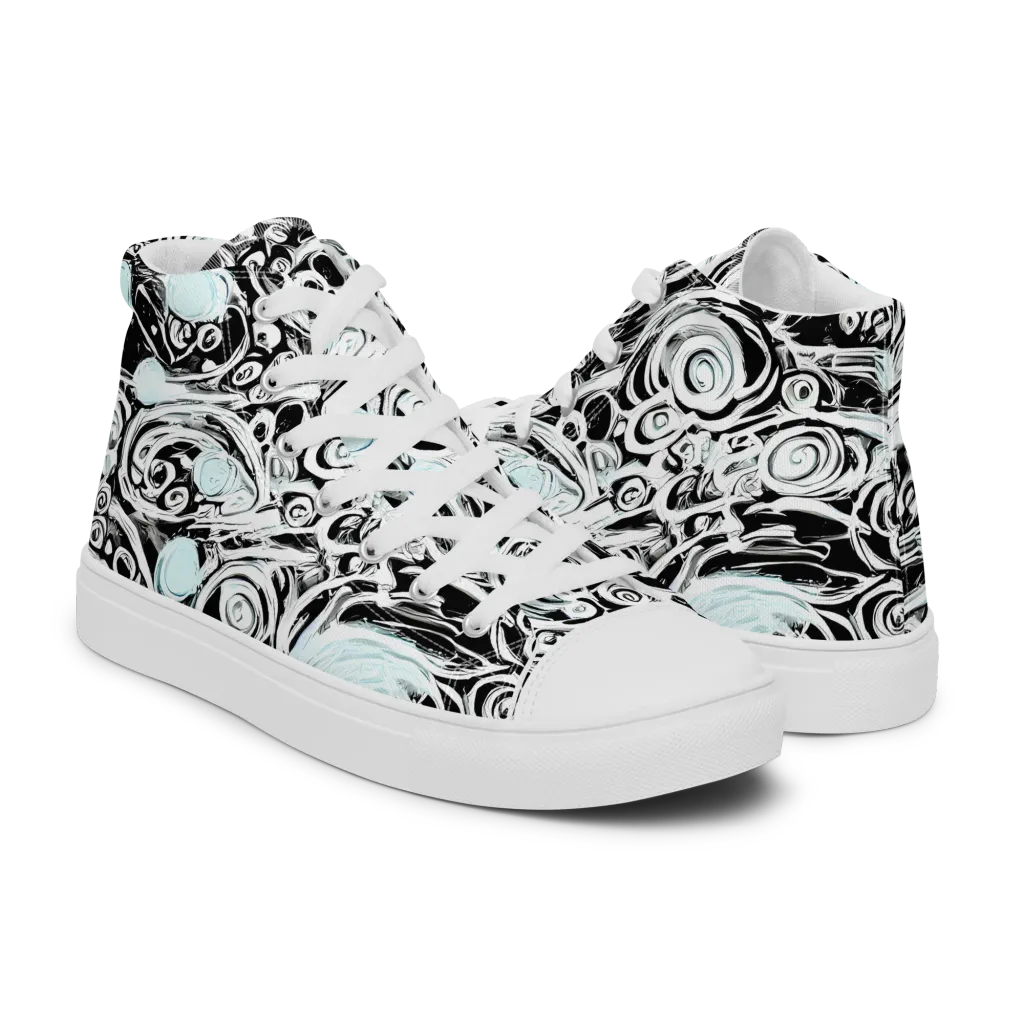 Frozen Vortex on Women's High Top Canvas Shoes — Right