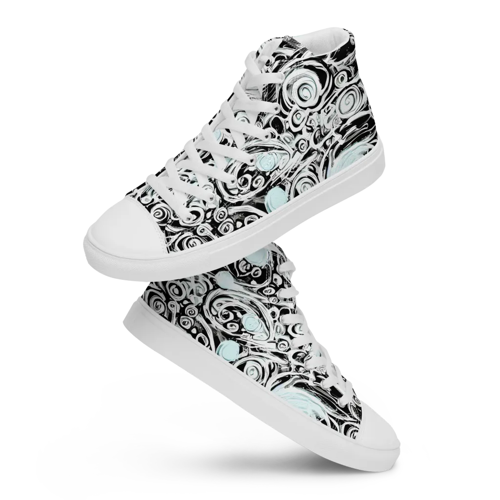 Frozen Vortex on Women's High Top Canvas Shoes — Front