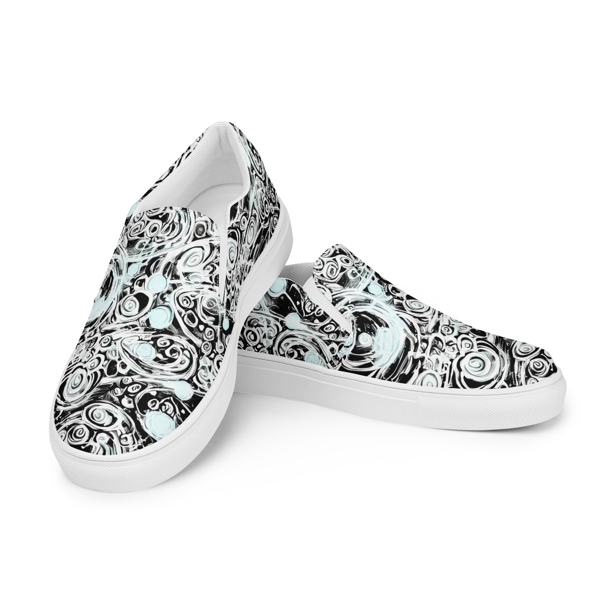 Frozen Vortex on Men's Slip-On Canvas Shoes — Left Front