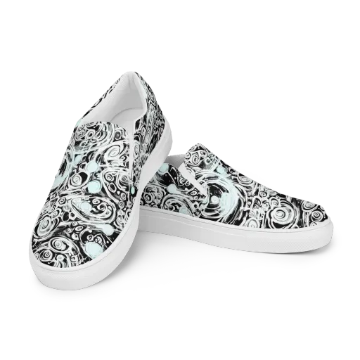 Frozen Vortex on a Men's Slip-On Canvas Shoes