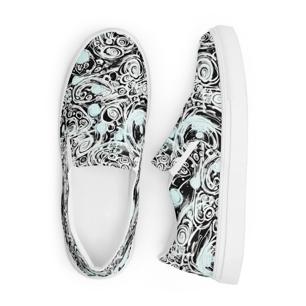 Frozen Vortex on Men's Slip-On Canvas Shoes — Front