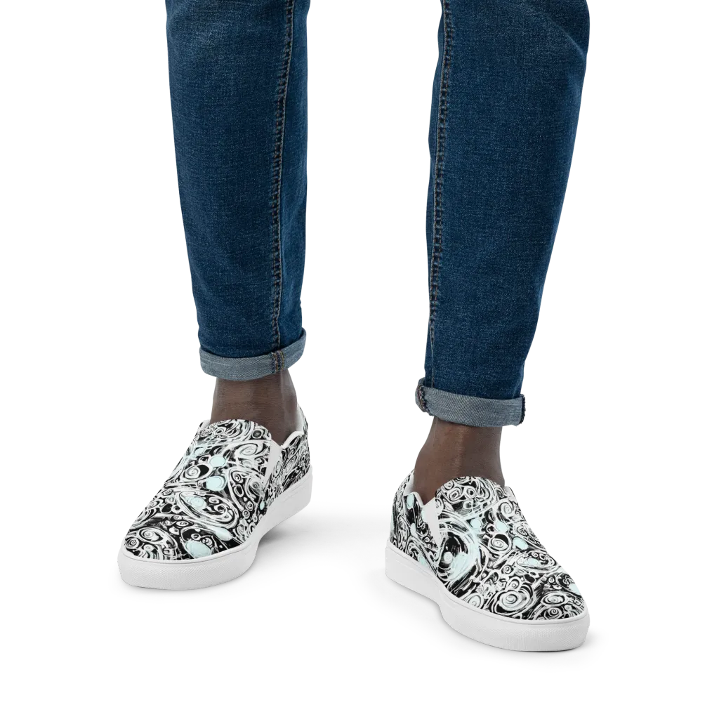 Frozen Vortex on Men's Slip-On Canvas Shoes — Front