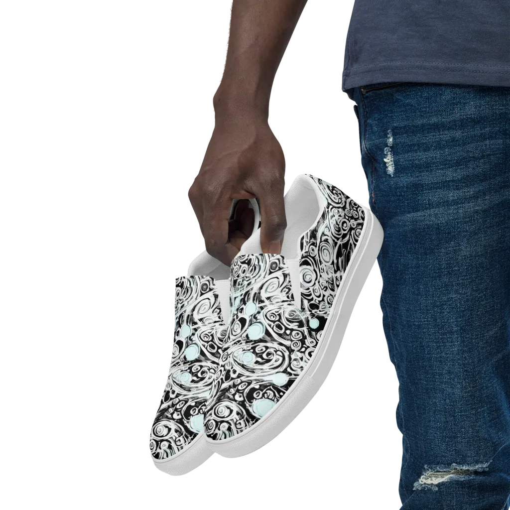 Frozen Vortex on Men's Slip-On Canvas Shoes — Left Front