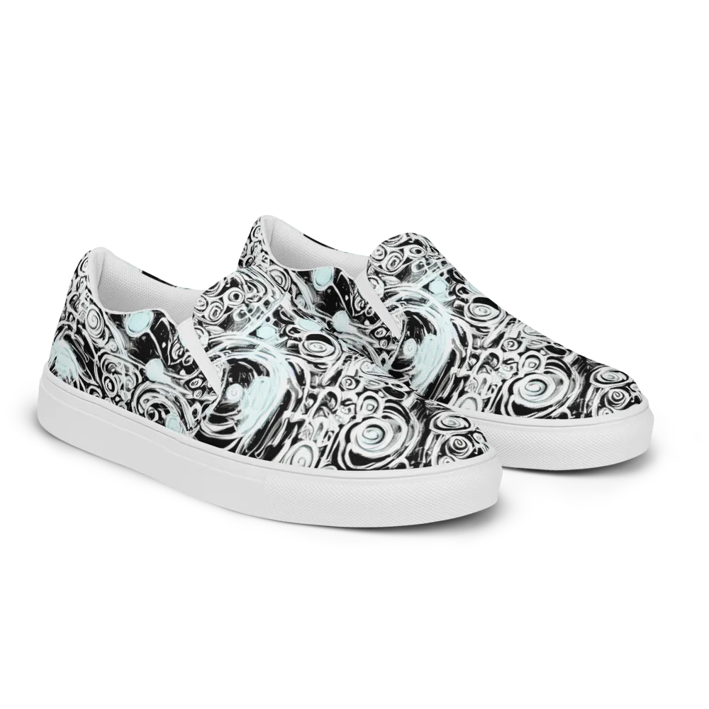 Frozen Vortex on Women's Slip-On Canvas Shoes — Right Front
