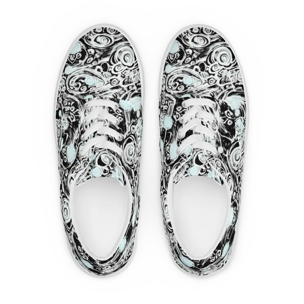 Frozen Vortex on Men's Lace-Up Canvas Shoes — Front