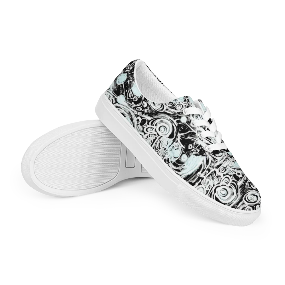 Frozen Vortex on Men's Lace-Up Canvas Shoes — Right Front