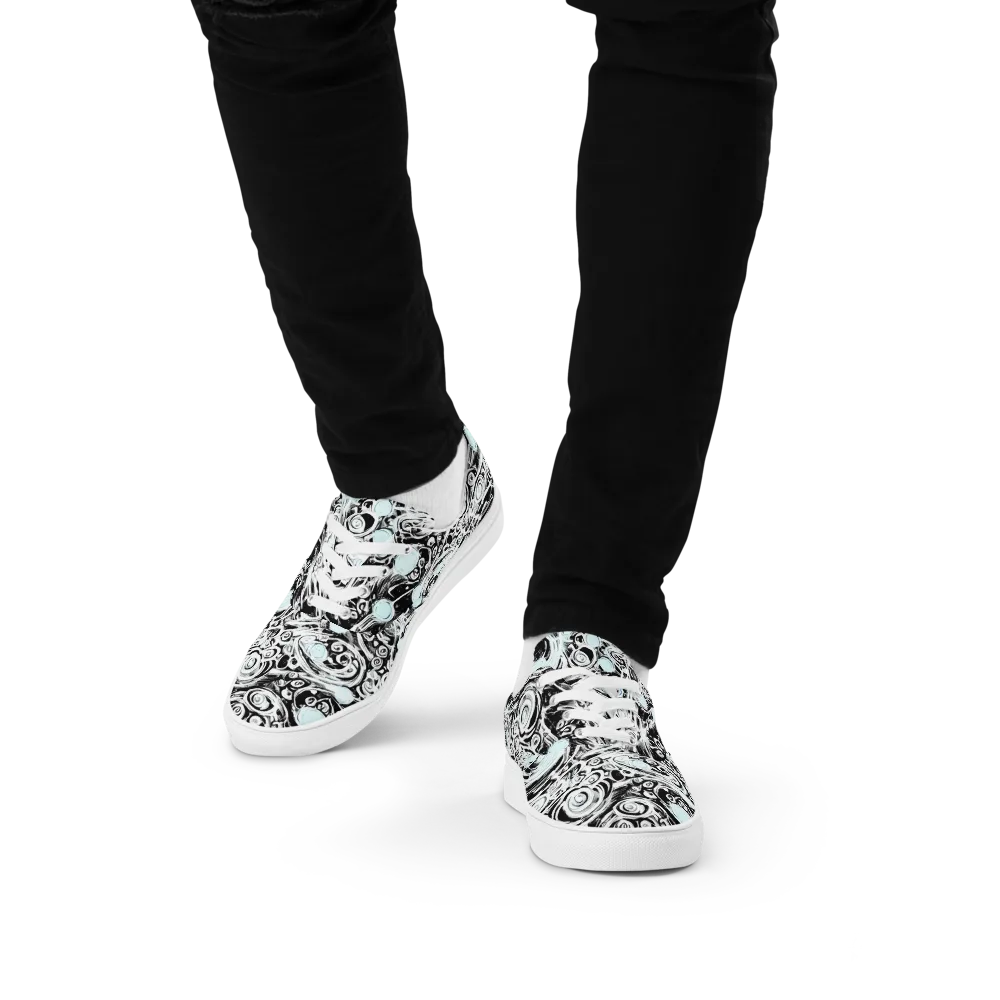 Frozen Vortex on Men's Lace-Up Canvas Shoes — Front