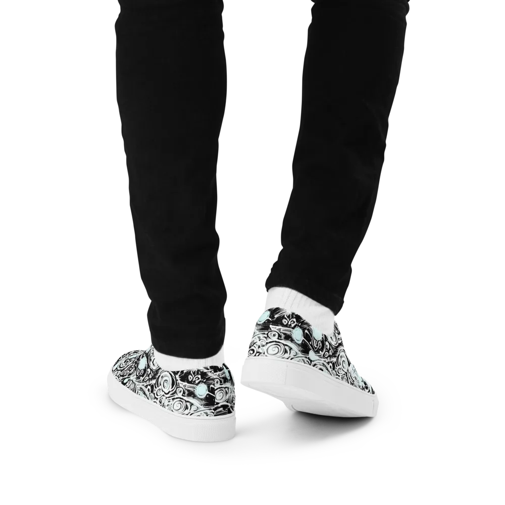 Frozen Vortex on Men's Lace-Up Canvas Shoes — Back