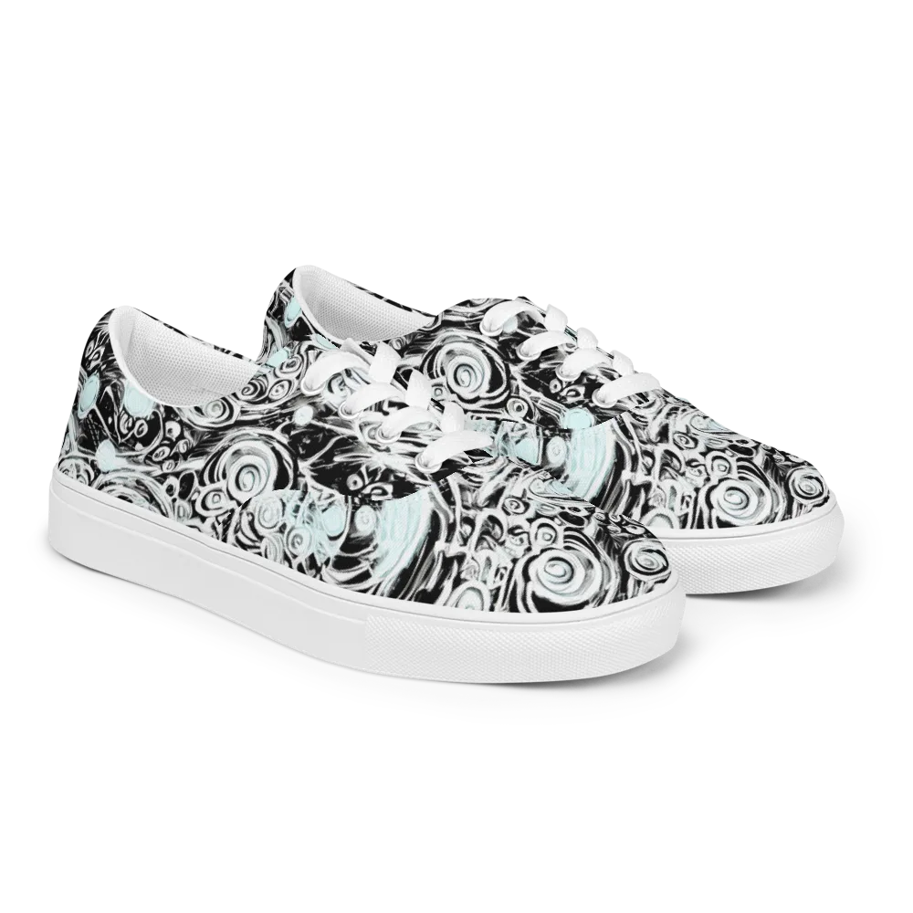 Frozen Vortex on Men's Lace-Up Canvas Shoes — Right Front
