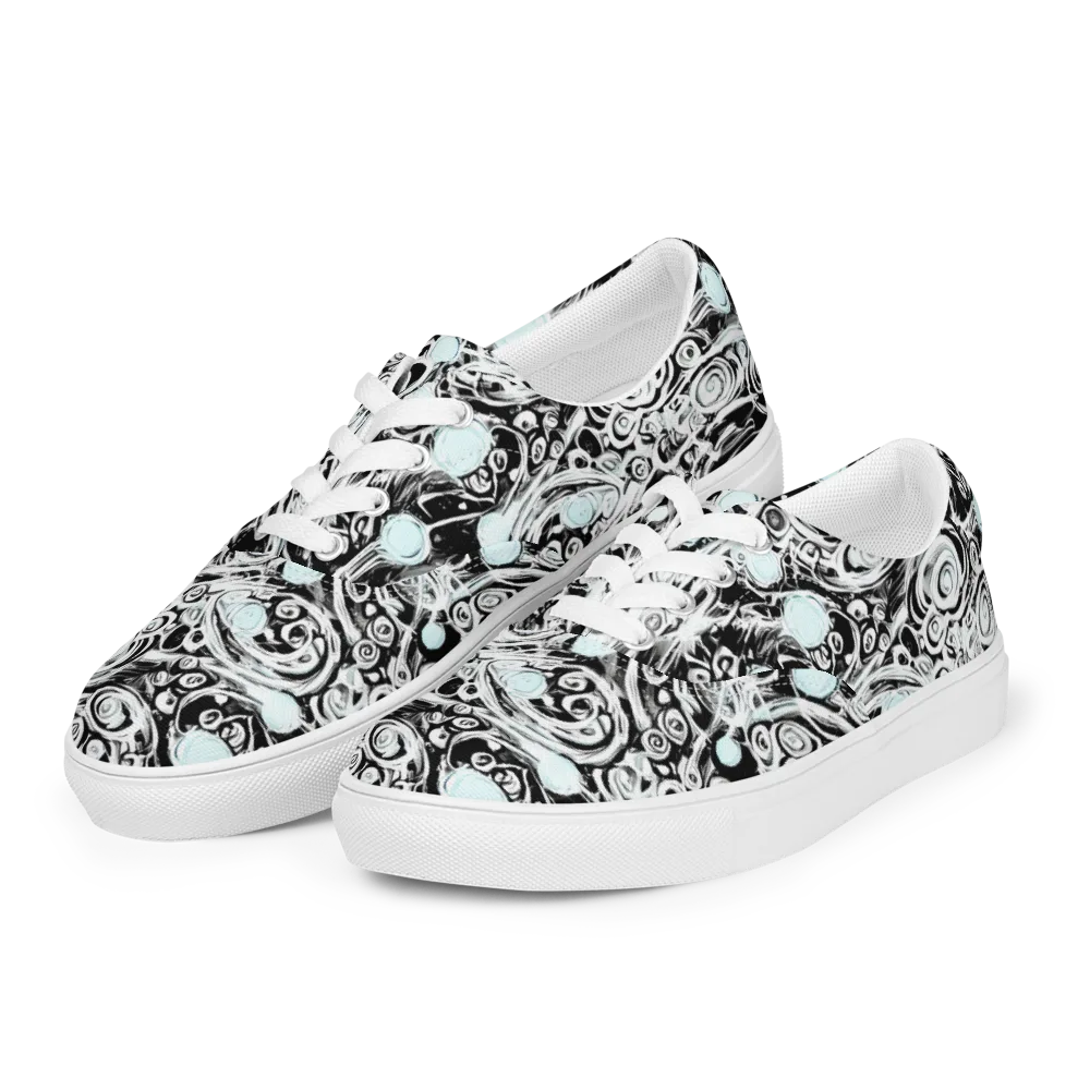 Frozen Vortex on Men's Lace-Up Canvas Shoes — Left Front