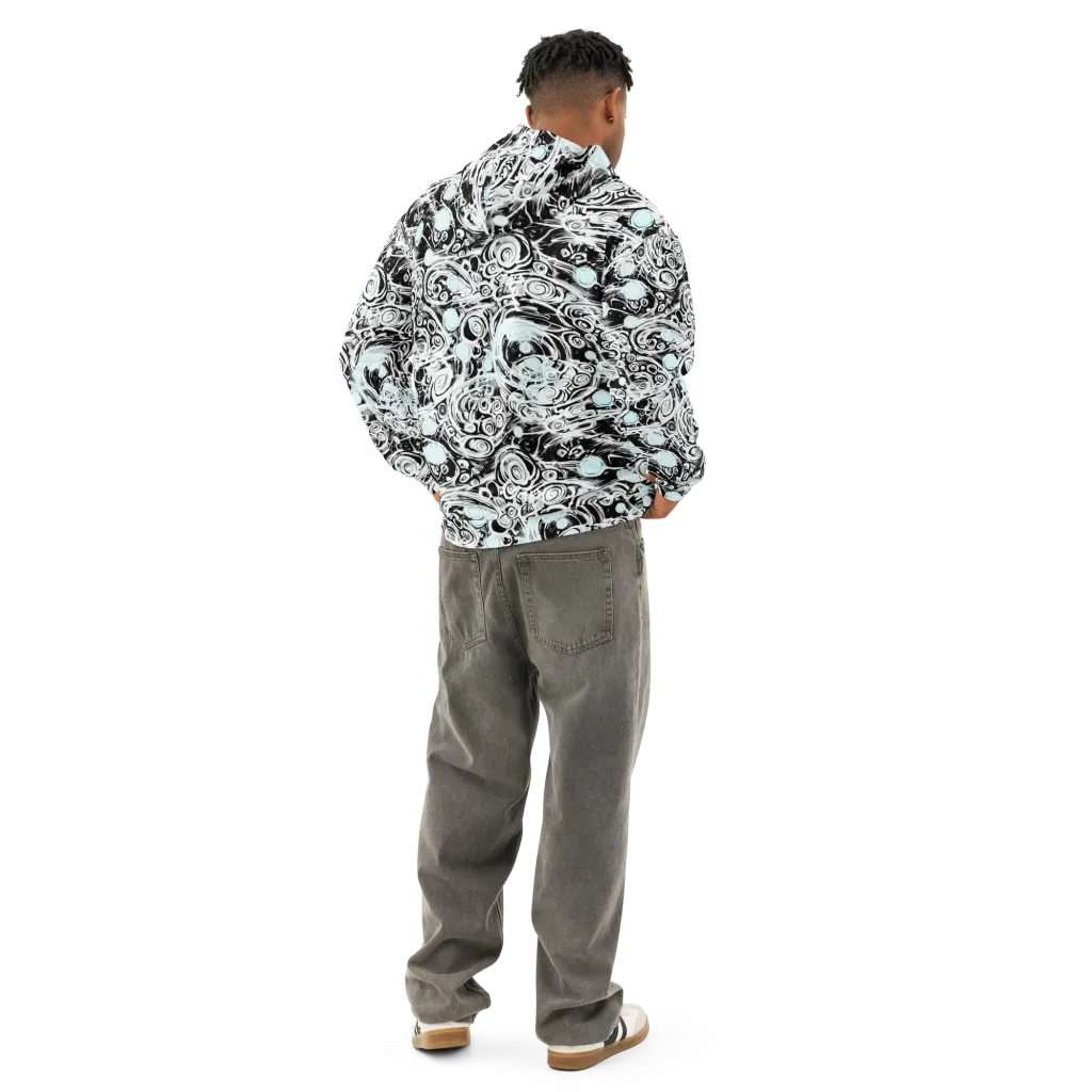 Frozen Vortex on Cotton Hoodie — Back