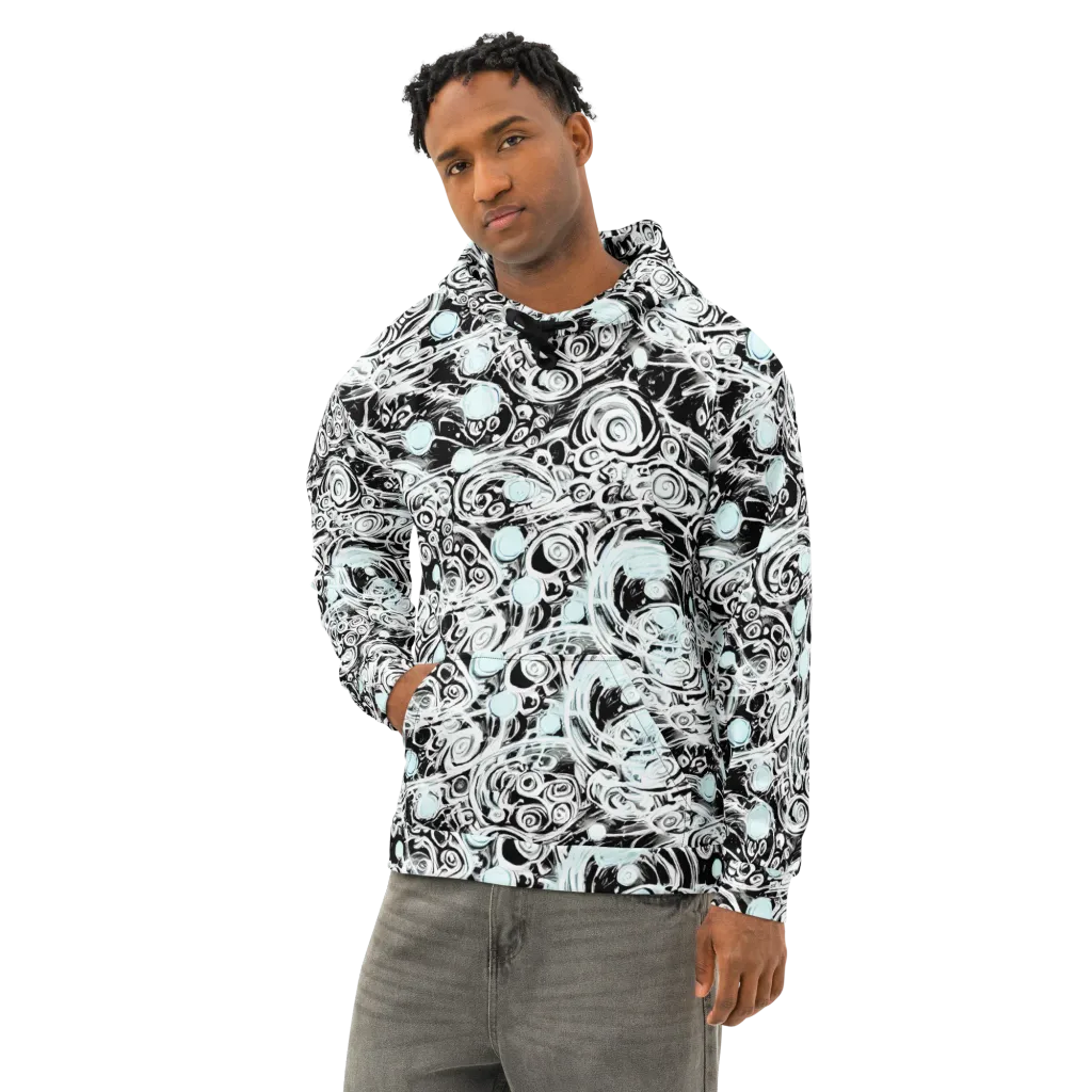 Frozen Vortex on Cotton Hoodie — Left Front