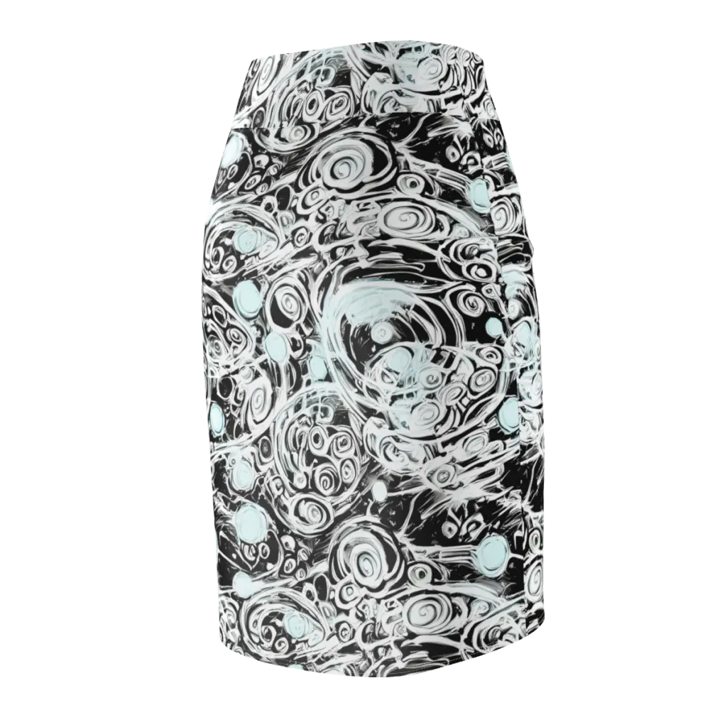 Frozen Vortex on Pencil Skirt — Back Side