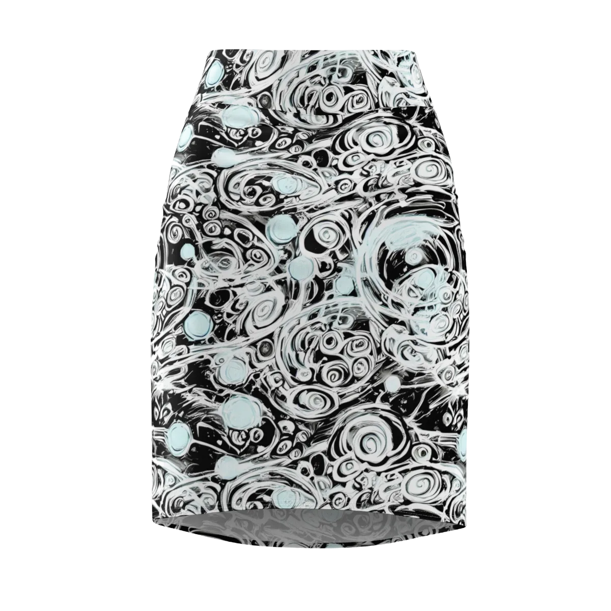 Frozen Vortex on Pencil Skirt — Front