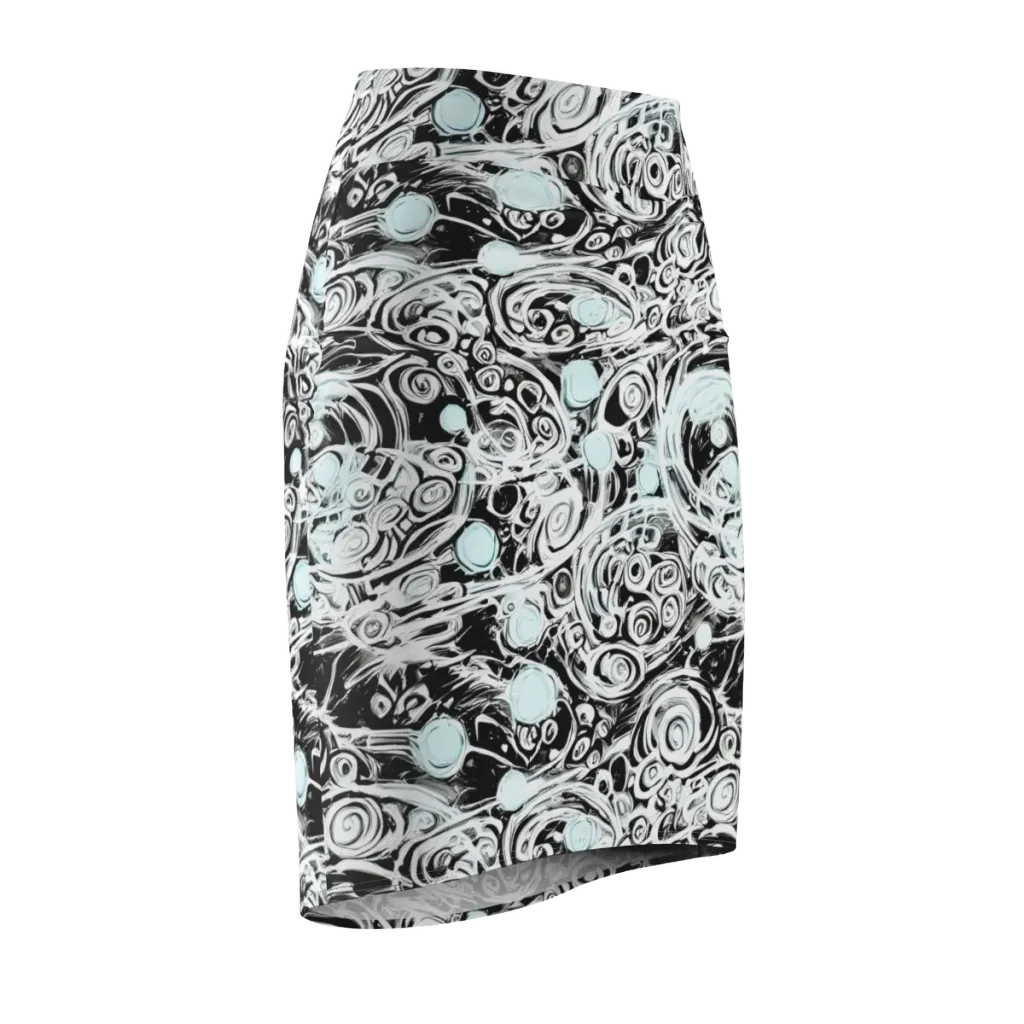 Frozen Vortex on Pencil Skirt — Front Side