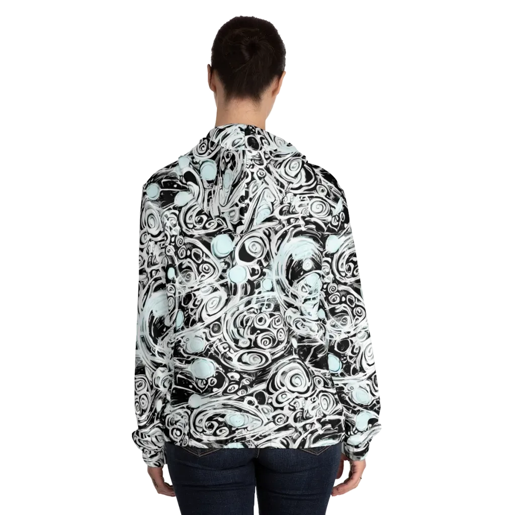 Frozen Vortex on Women's Full-Zip Hoodie — Back On Person