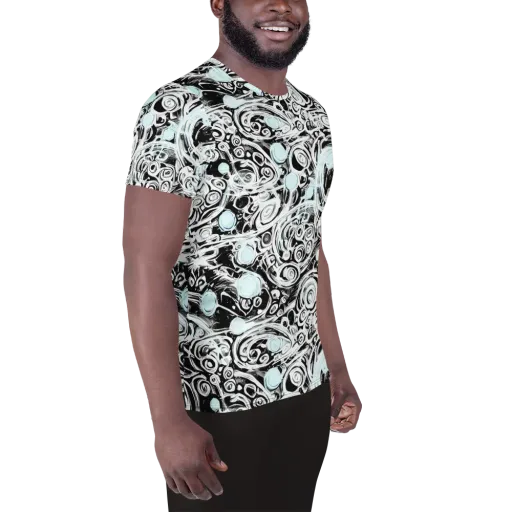 Frozen Vortex on a Men's Athletic T-Shirt