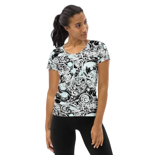 Frozen Vortex on a Women's Athletic T-Shirt
