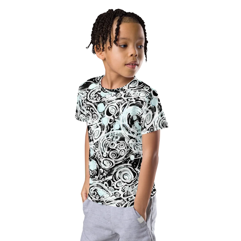Frozen Vortex on Kids Crew Neck T-Shirt — Left Front