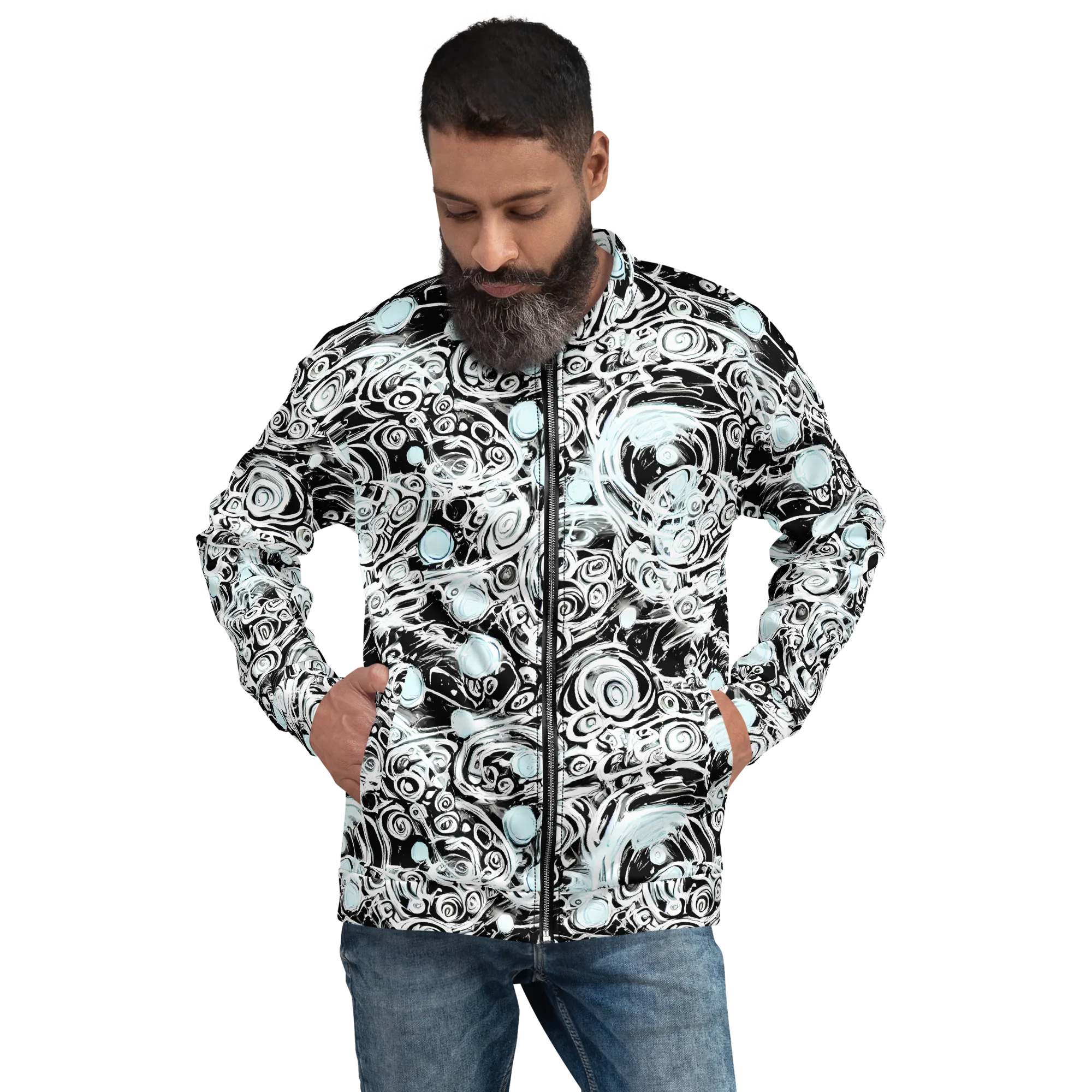 Frozen Vortex on Bomber Jacket — Front