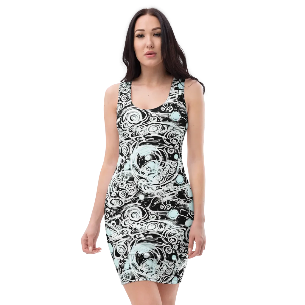 Frozen Vortex on Bodycon Dress — Front