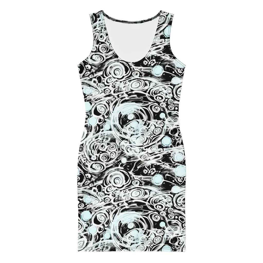 Frozen Vortex on Bodycon Dress — Front