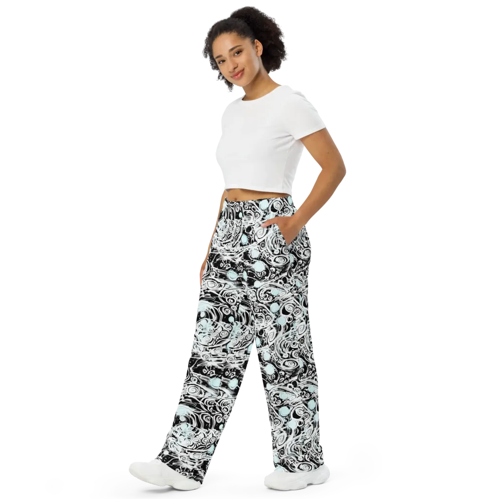 Frozen Vortex on Wide-Leg Pants — Left Front