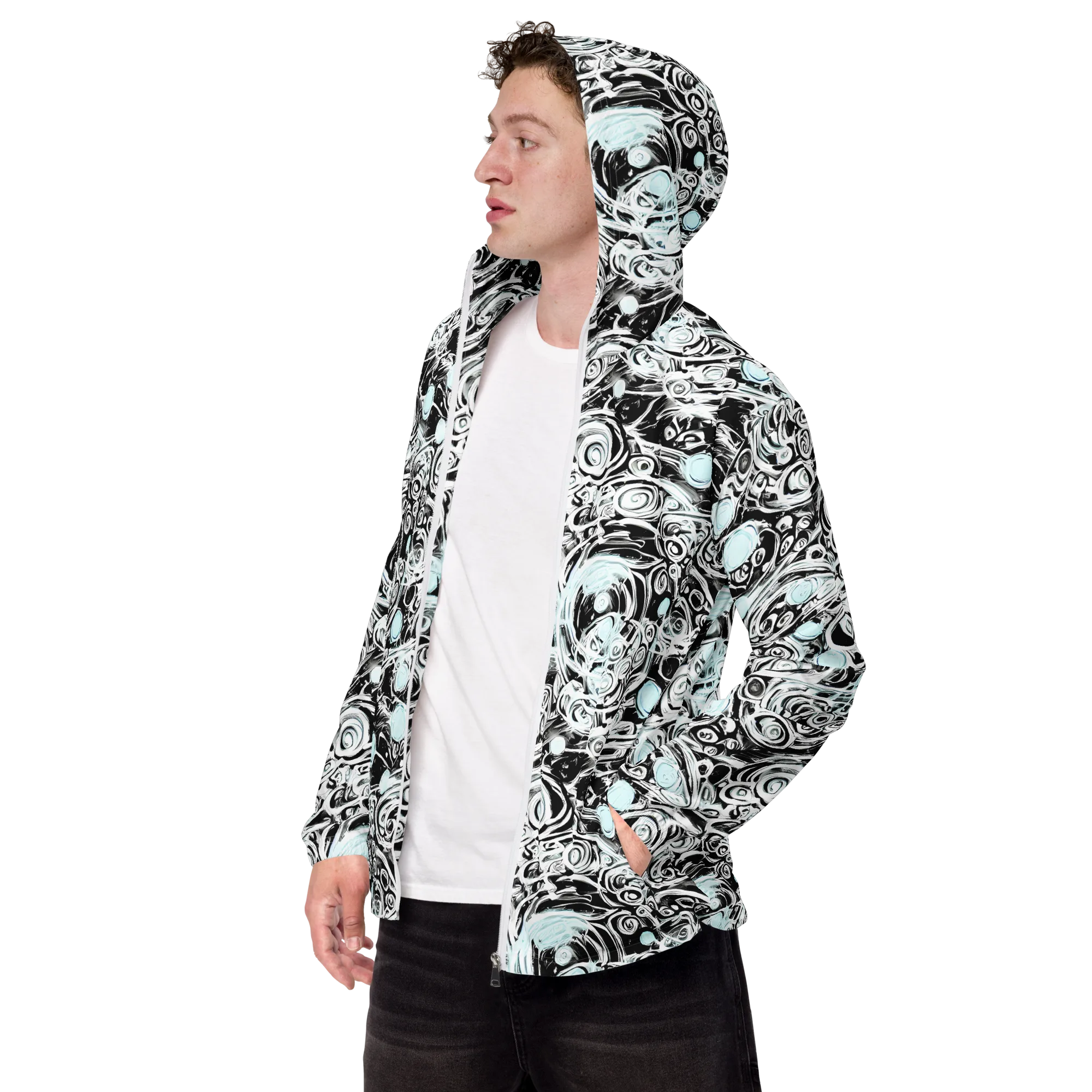 Frozen Vortex on Men's Windbreaker — Left Front