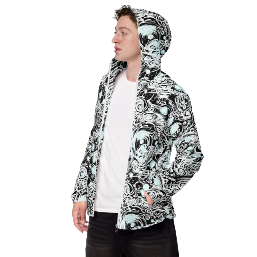 Frozen Vortex on a Men's Windbreaker