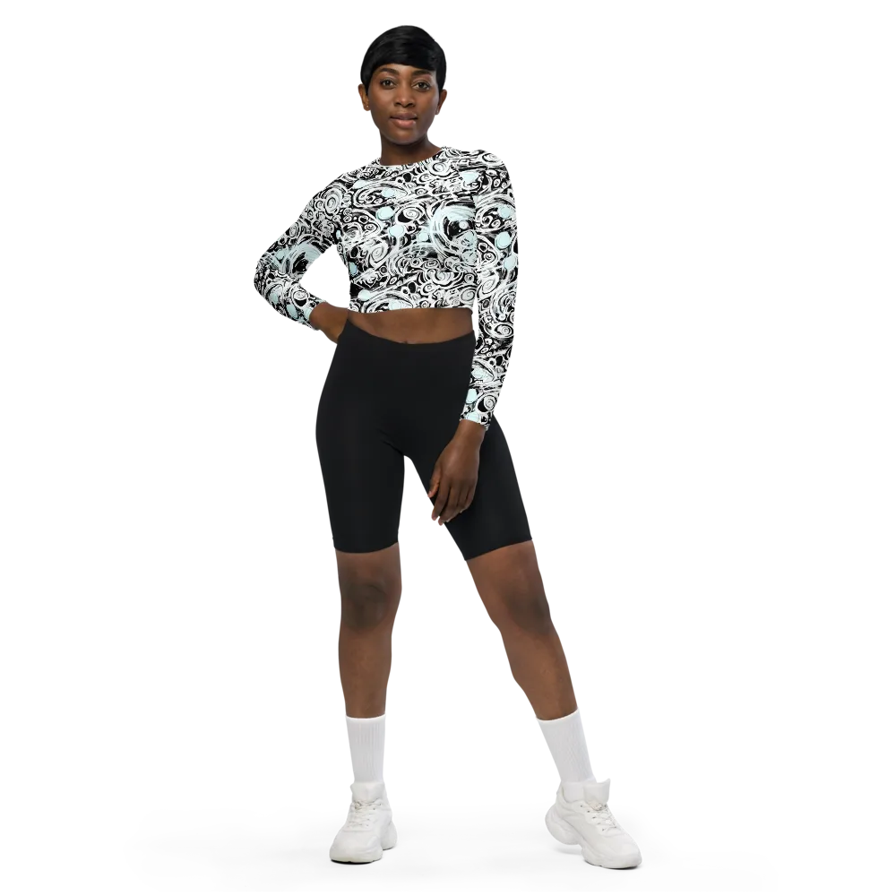 Frozen Vortex on Long Sleeve Crop Top — Front