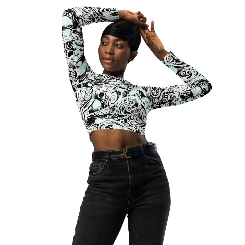 Frozen Vortex on Long Sleeve Crop Top — Front