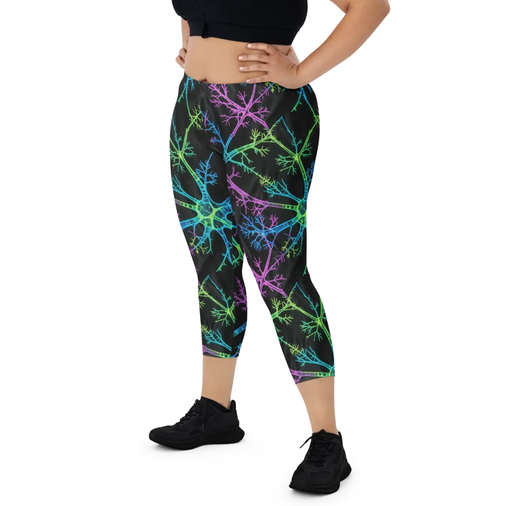 Ultraviolet Branch on Capri Leggings — Front
