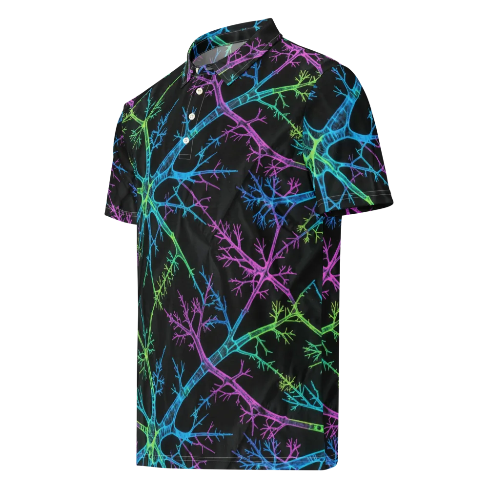 Ultraviolet Branch on Men's Slim Fit Polo Shirt — Left Front